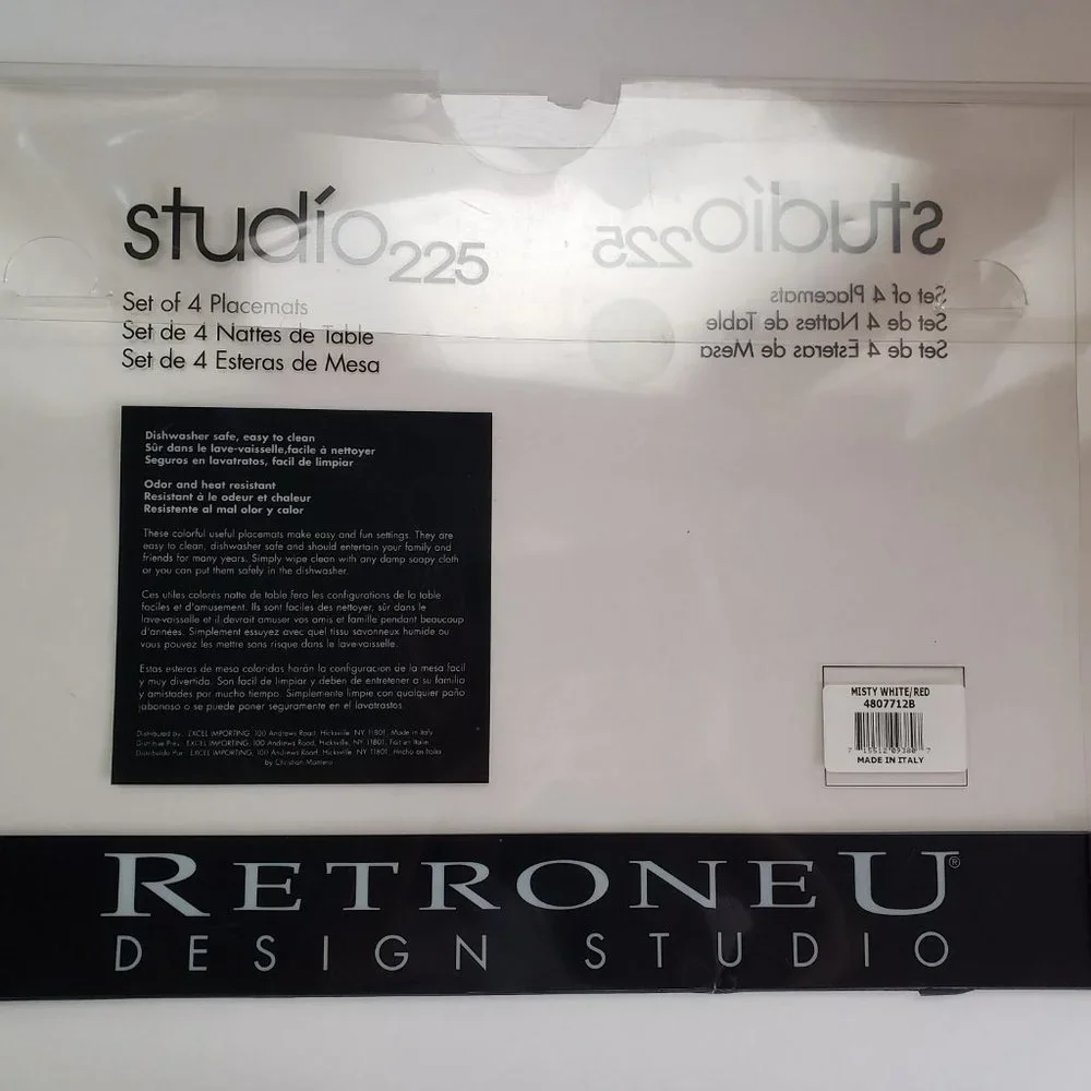 Retroneu Design Studio 225 Placemat & Coaster Set Retro Chic Made in Italy (2)